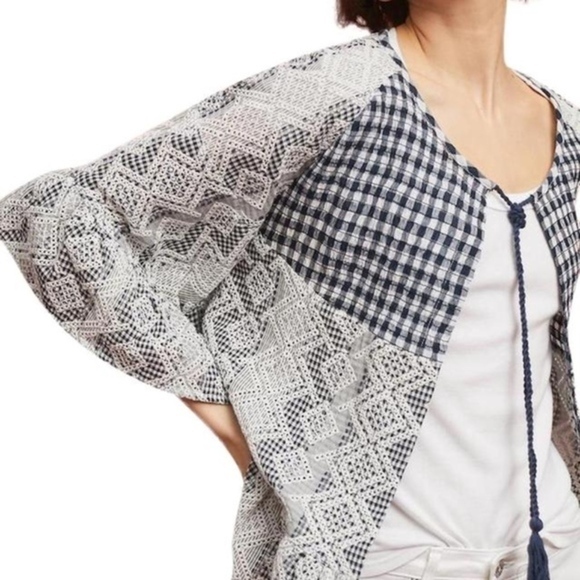 Anthropologie Akemi + Kin Blue Gingham Cardigan - Picture 3 of 8